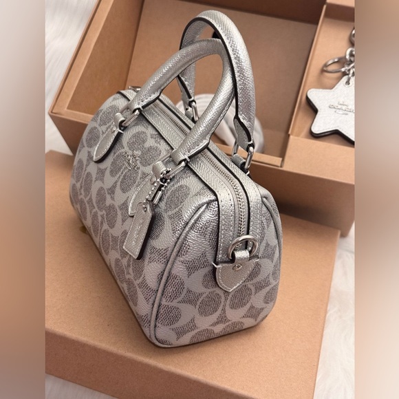 NWT Coach Boxed Mini Rowan Crossbody Bag And Mirror Bag Charm Set CX186 - Picture 12 of 14